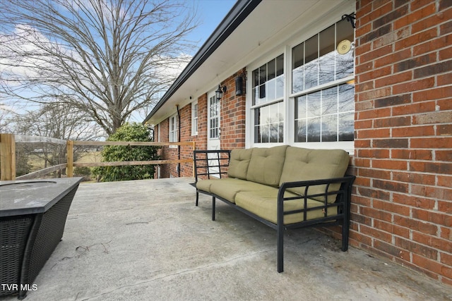 view of patio with an outdoor living space