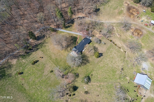 drone / aerial view featuring a rural view