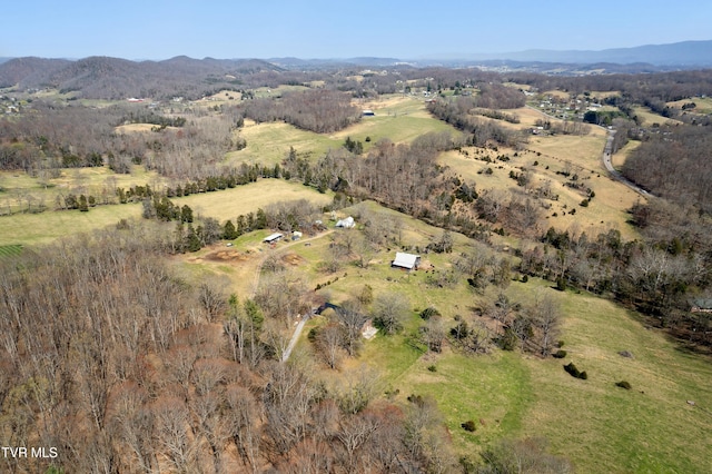 aerial view featuring a mountain view