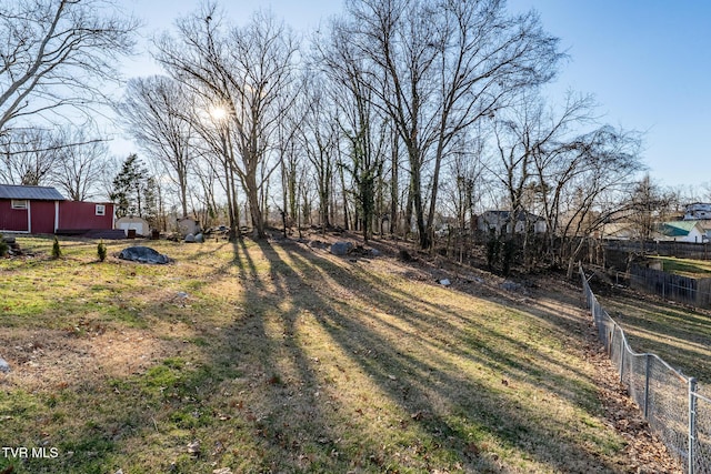 view of yard featuring fence