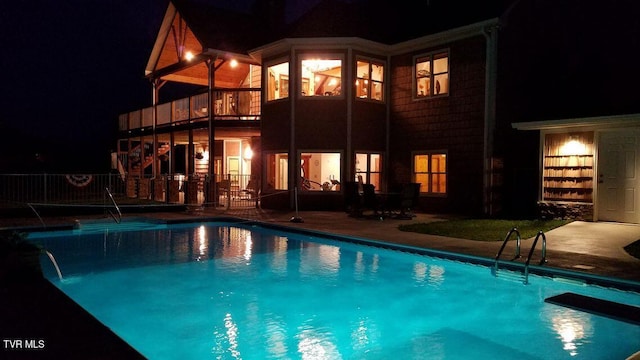 251 Fee Trl, Ewing, VA 24248 - pool at twilight featuring a patio area and a fenced in pool