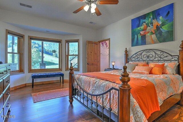 251 Fee Trl, Ewing, VA 24248 - bedroom with visible vents, multiple windows, and wood finished floors