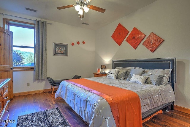 251 Fee Trl, Ewing, VA 24248 - bedroom featuring a ceiling fan, visible vents, baseboards, and wood finished floors