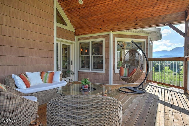 251 Fee Trl, Ewing, VA 24248 - wooden terrace with a mountain view