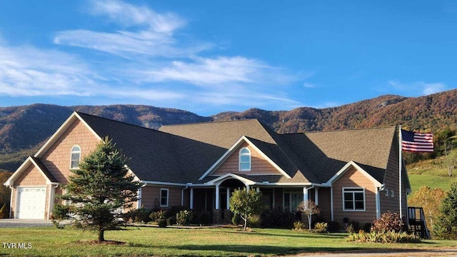 251 Fee Trl, Ewing, VA 24248 - craftsman house with a front yard, a mountain view, and an attached garage