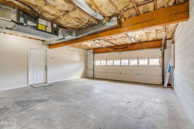 garage with baseboards