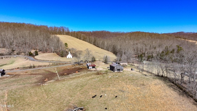 drone / aerial view featuring a rural view