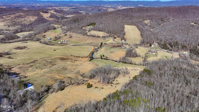 aerial view with a mountain view