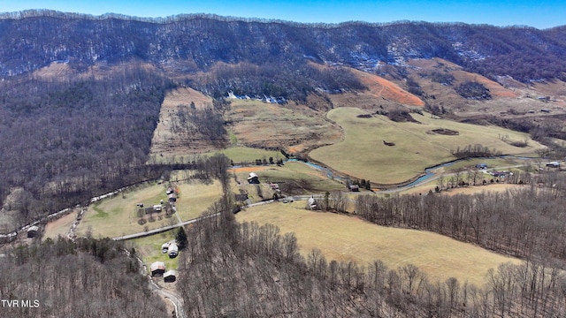 bird's eye view featuring a mountain view