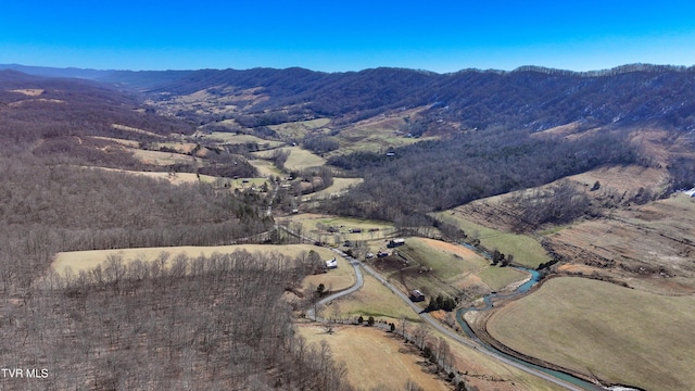 drone / aerial view with a mountain view