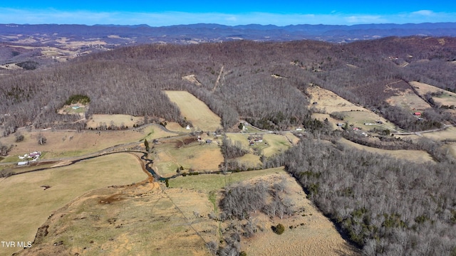 bird's eye view featuring a mountain view