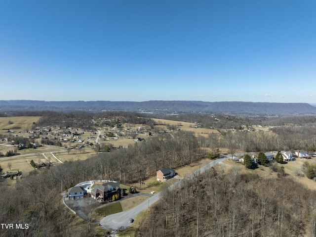 birds eye view of property with a rural view and a mountain view