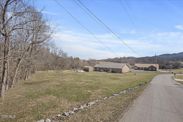 view of front of property with a front lawn