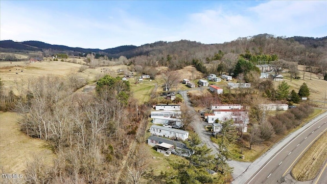 aerial view featuring a mountain view