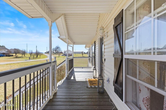 deck with a porch