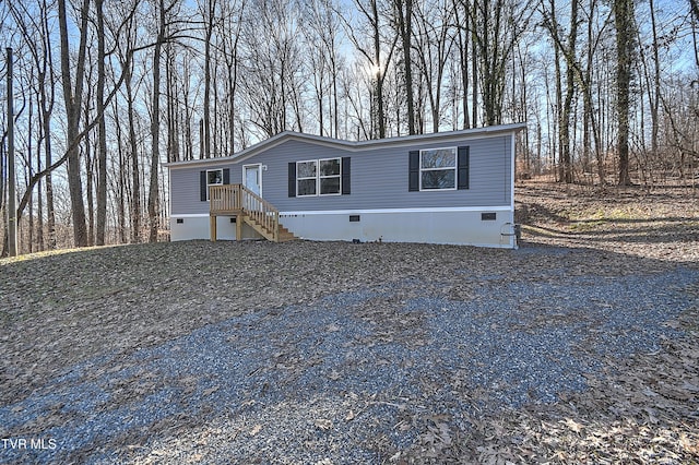 manufactured / mobile home with crawl space