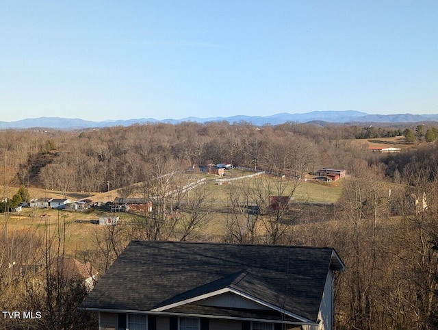 view of mountain feature featuring a view of trees