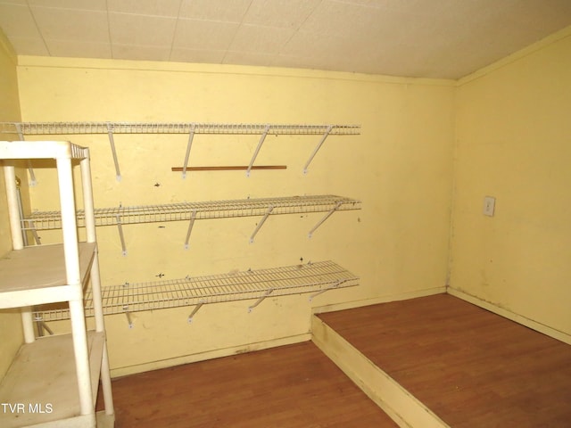 spacious closet with wood finished floors