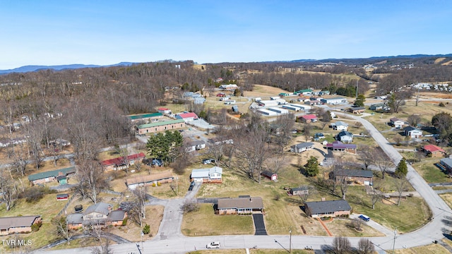 aerial view featuring a mountain view