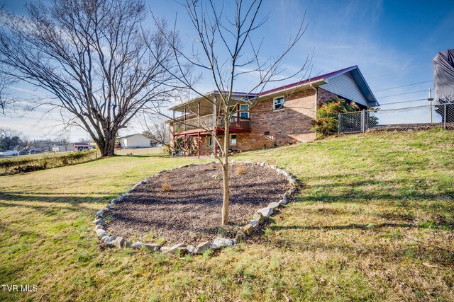 1545 Old State Route 34, Telford, TN 37690 - view of yard featuring fence and a wooden deck