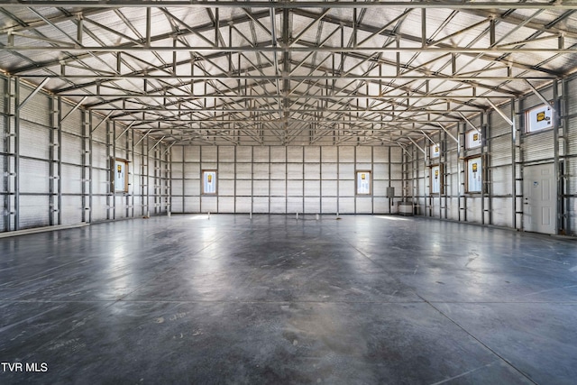 garage featuring metal wall