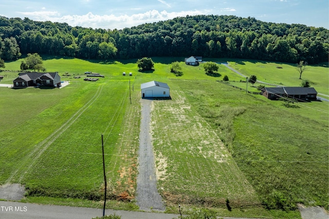 bird's eye view featuring a rural view