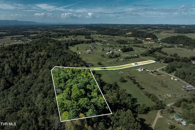 aerial view featuring a rural view