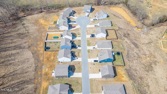 bird's eye view with a residential view