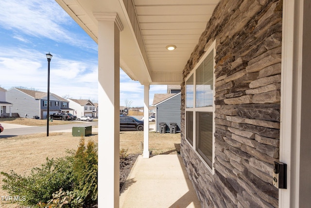 view of patio featuring a residential view