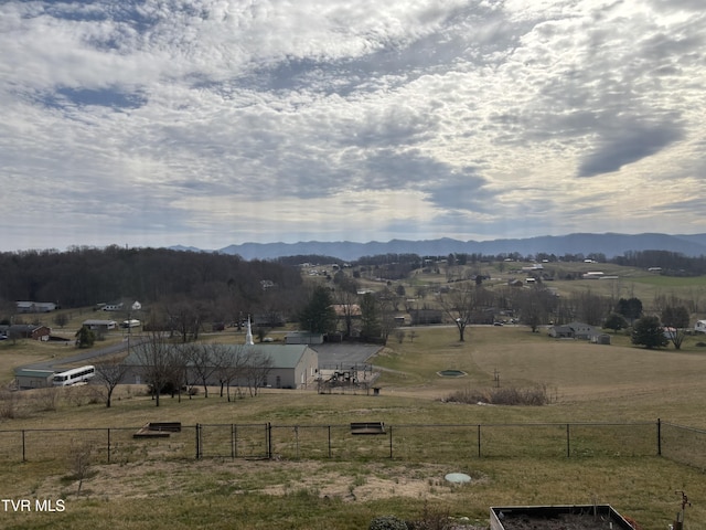 mountain view with a rural view