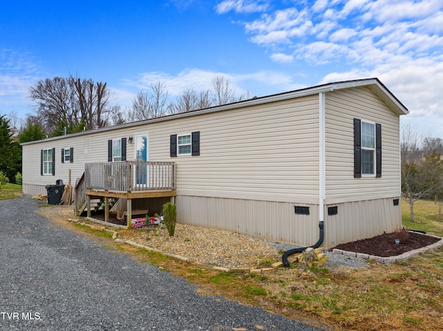 manufactured / mobile home with crawl space