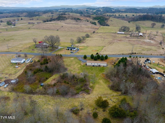 bird's eye view with a rural view