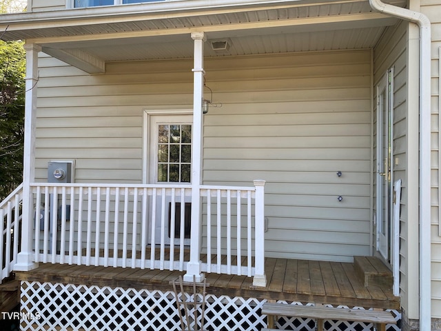 deck featuring a porch