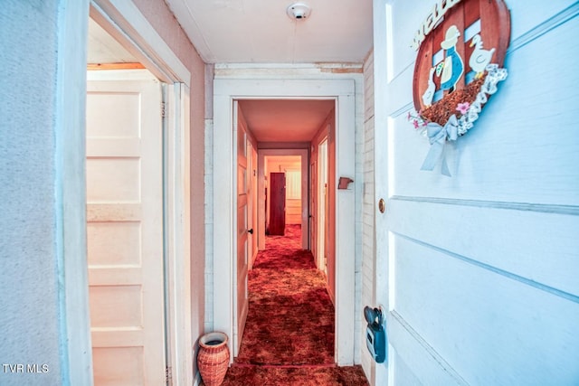 hallway featuring carpet