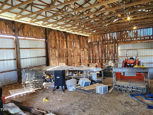 garage featuring metal wall