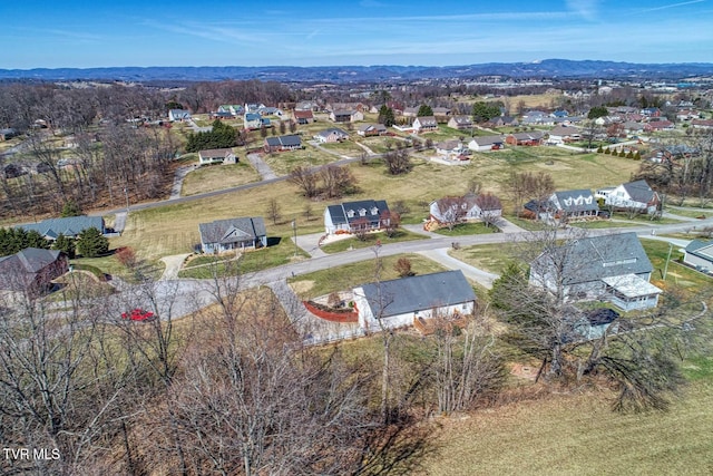 bird's eye view featuring a mountain view