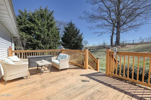 wooden terrace with fence