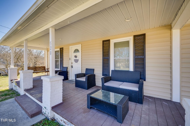 wooden deck with a porch