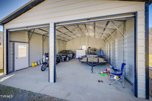 view of garage