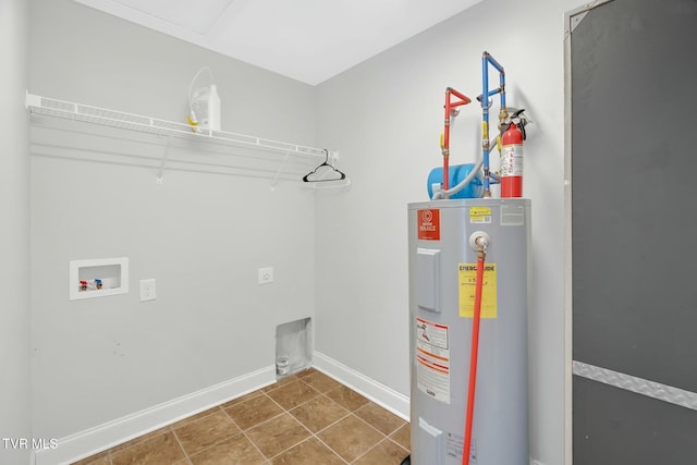 utility room featuring water heater