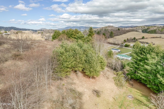 bird's eye view featuring a mountain view