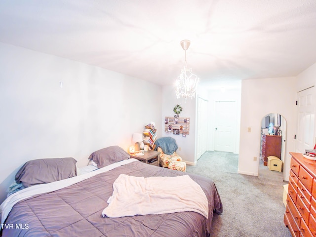 5659 Browning Way, Russellville, TN 37860 - bedroom featuring a notable chandelier, baseboards, and carpet flooring