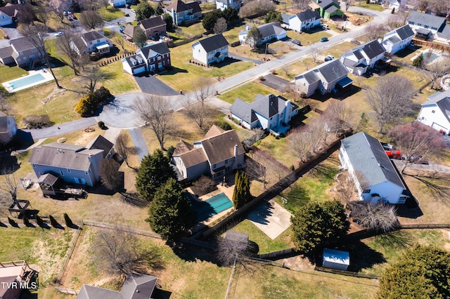 aerial view featuring a residential view