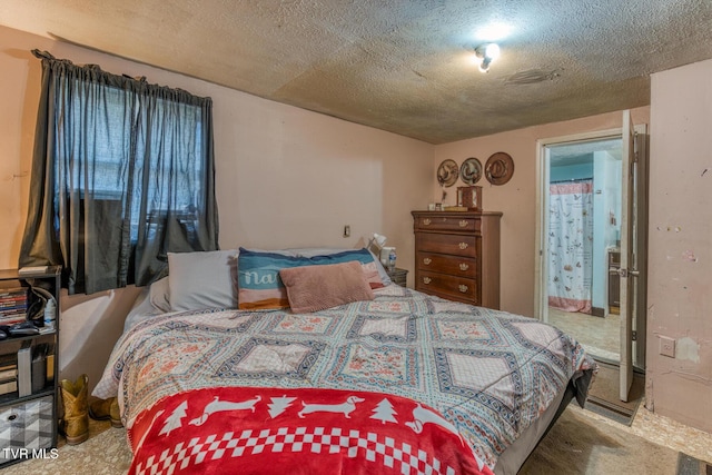 bedroom with a textured ceiling