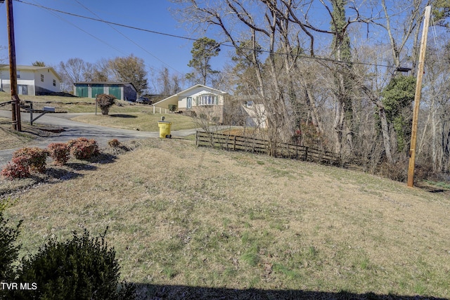 view of yard with fence