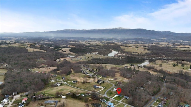 aerial view with a mountain view