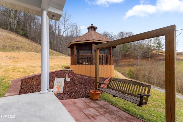 view of patio / terrace with a gazebo