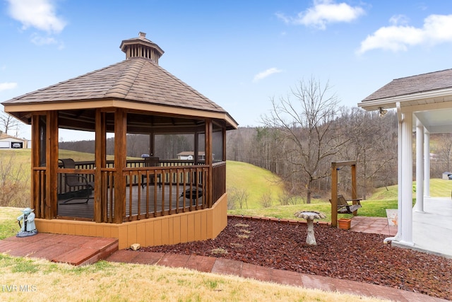 view of yard featuring a gazebo