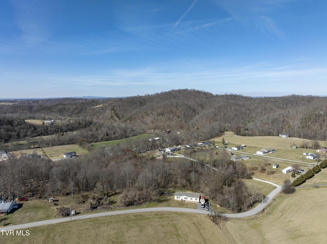 aerial view featuring a forest view