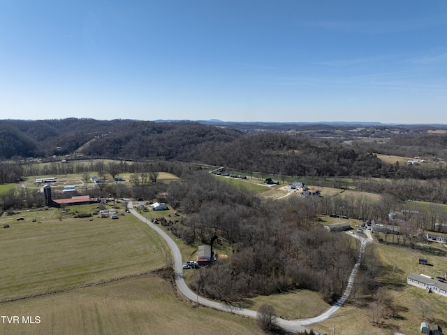 bird's eye view featuring a rural view